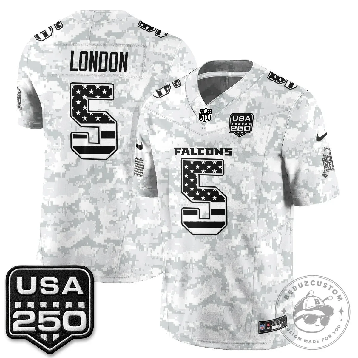 Atlanta Falcons Bijan Robinson Salute to Service USA 250 NFL Football Jersey 72 Atlanta Falcons Bijan Robinson Salute to Service USA 250 NFL Football Jersey