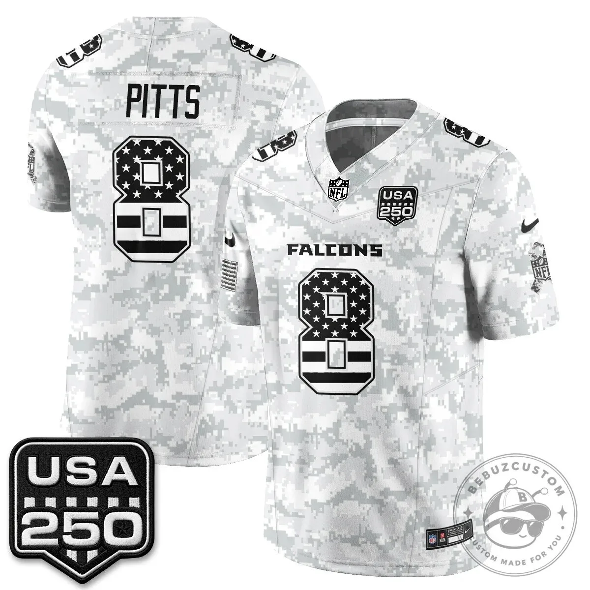 Atlanta Falcons Bijan Robinson Salute to Service USA 250 NFL Football Jersey 73 Atlanta Falcons Bijan Robinson Salute to Service USA 250 NFL Football Jersey
