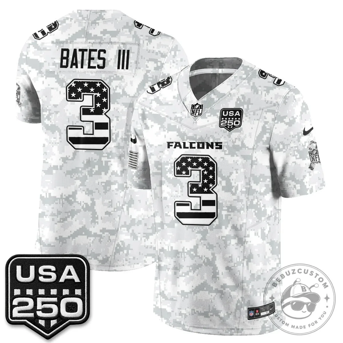 Atlanta Falcons Bijan Robinson Salute to Service USA 250 NFL Football Jersey 74 Atlanta Falcons Bijan Robinson Salute to Service USA 250 NFL Football Jersey