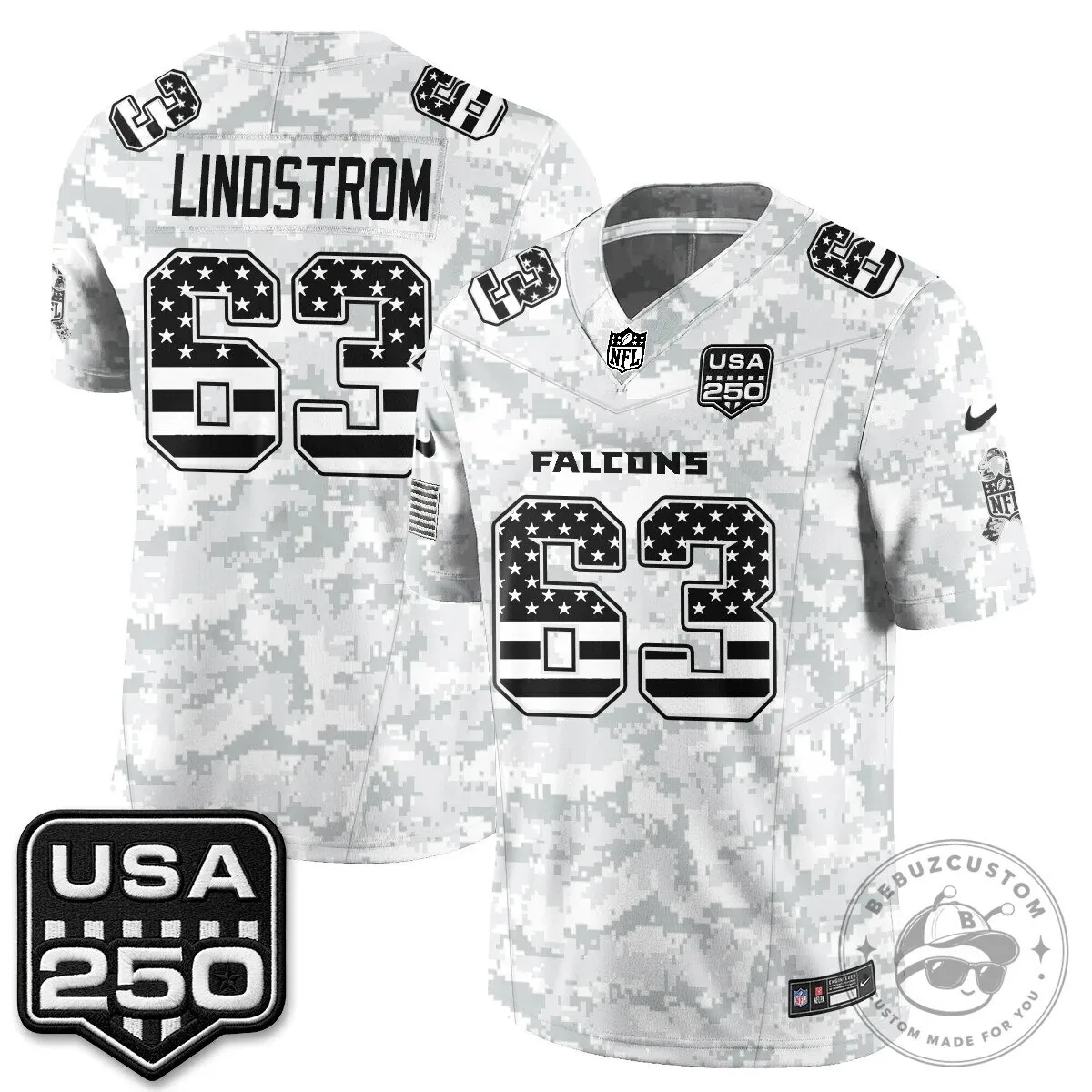 Atlanta Falcons Bijan Robinson Salute to Service USA 250 NFL Football Jersey 75 Atlanta Falcons Bijan Robinson Salute to Service USA 250 NFL Football Jersey