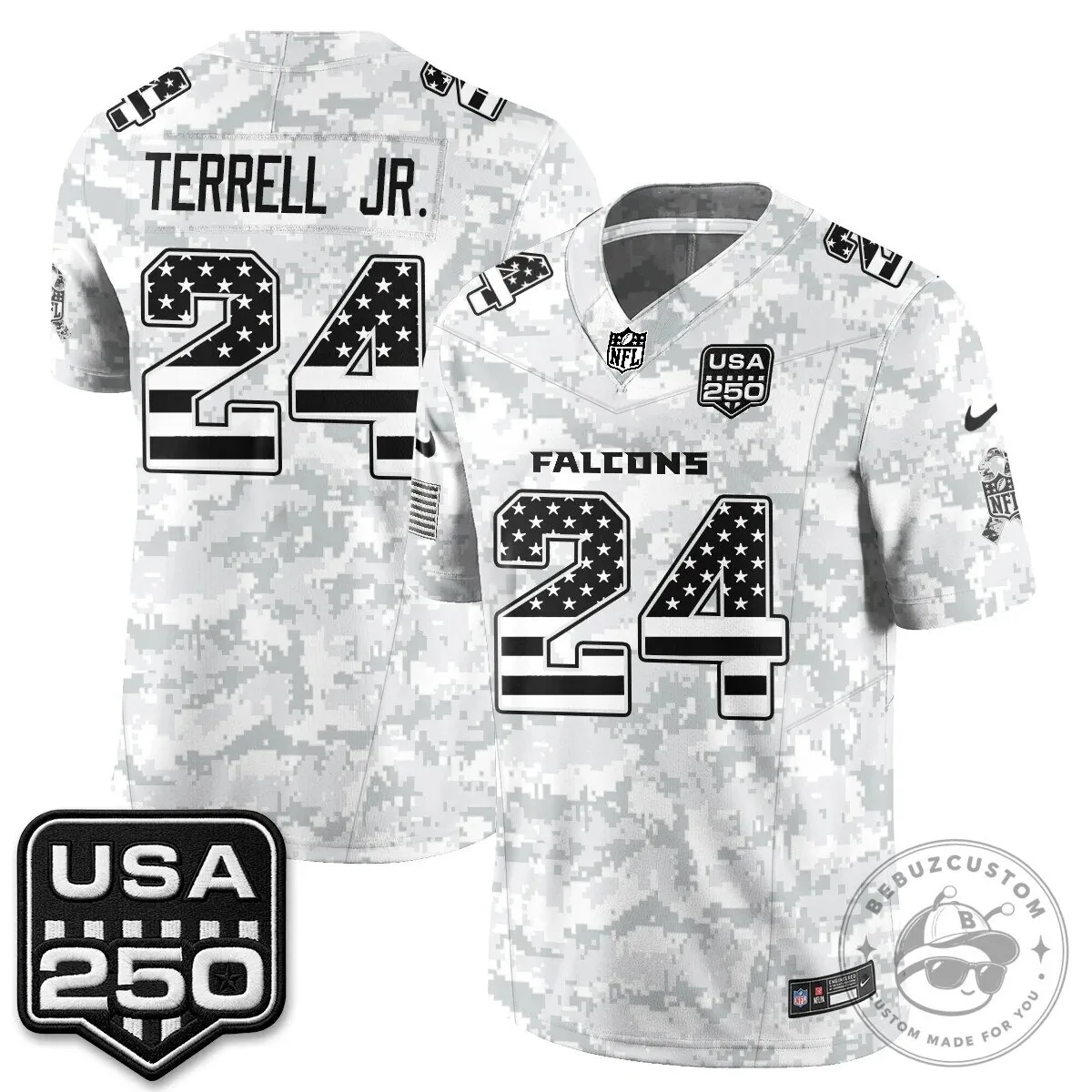 Atlanta Falcons Bijan Robinson Salute to Service USA 250 NFL Football Jersey 76 Atlanta Falcons Bijan Robinson Salute to Service USA 250 NFL Football Jersey