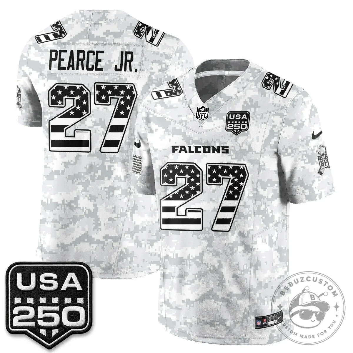 Atlanta Falcons Bijan Robinson Salute to Service USA 250 NFL Football Jersey 77 Atlanta Falcons Bijan Robinson Salute to Service USA 250 NFL Football Jersey