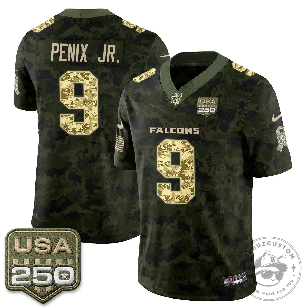 Atlanta Falcons Bijan Robinson Salute to Service USA 250 NFL Football Jersey 82 Atlanta Falcons Bijan Robinson Salute to Service USA 250 NFL Football Jersey