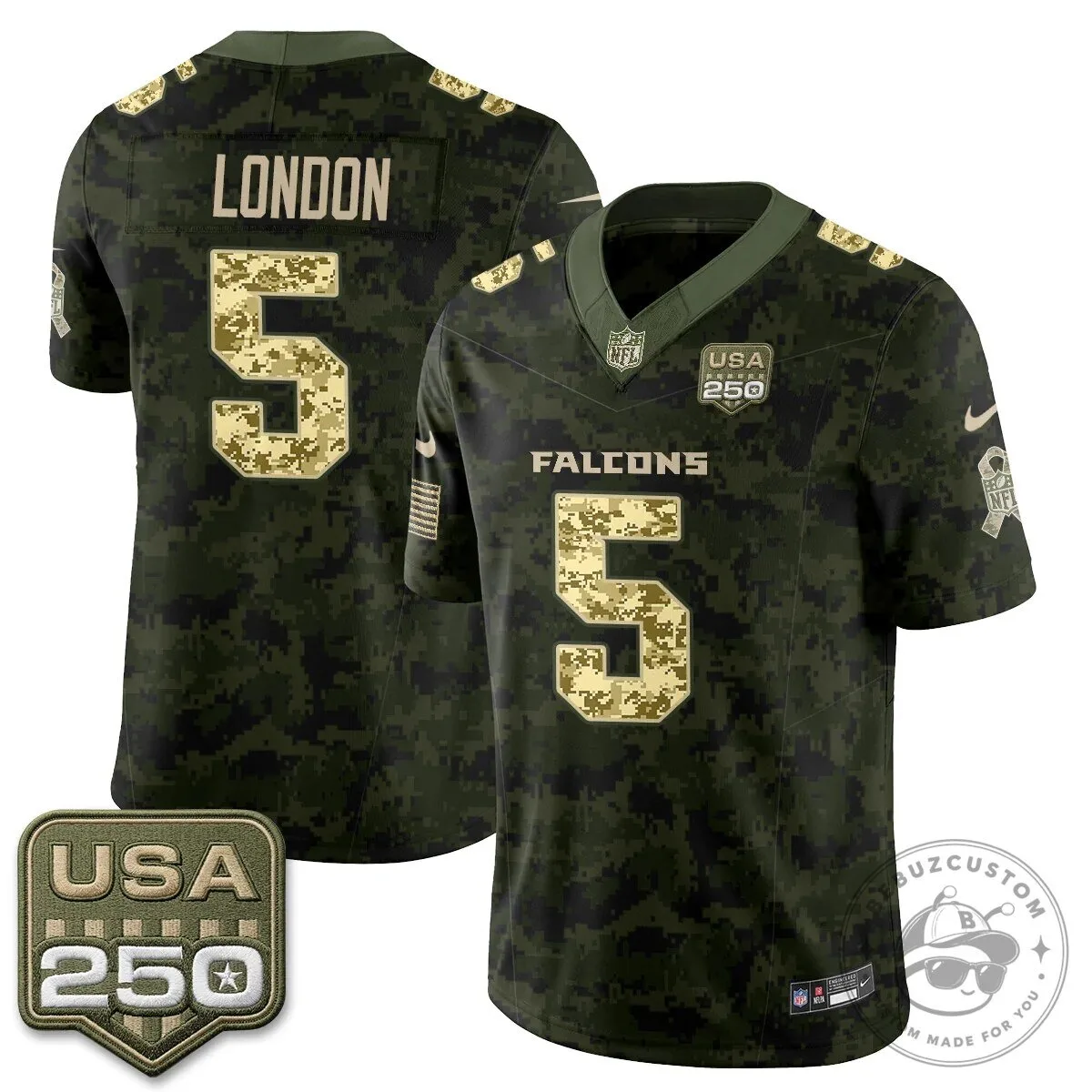 Atlanta Falcons Bijan Robinson Salute to Service USA 250 NFL Football Jersey 83 Atlanta Falcons Bijan Robinson Salute to Service USA 250 NFL Football Jersey