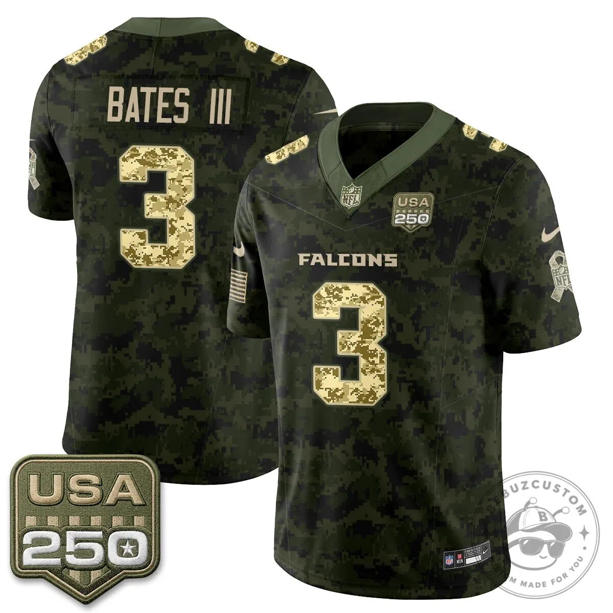 Atlanta Falcons Bijan Robinson Salute to Service USA 250 NFL Football Jersey 85 Atlanta Falcons Bijan Robinson Salute to Service USA 250 NFL Football Jersey