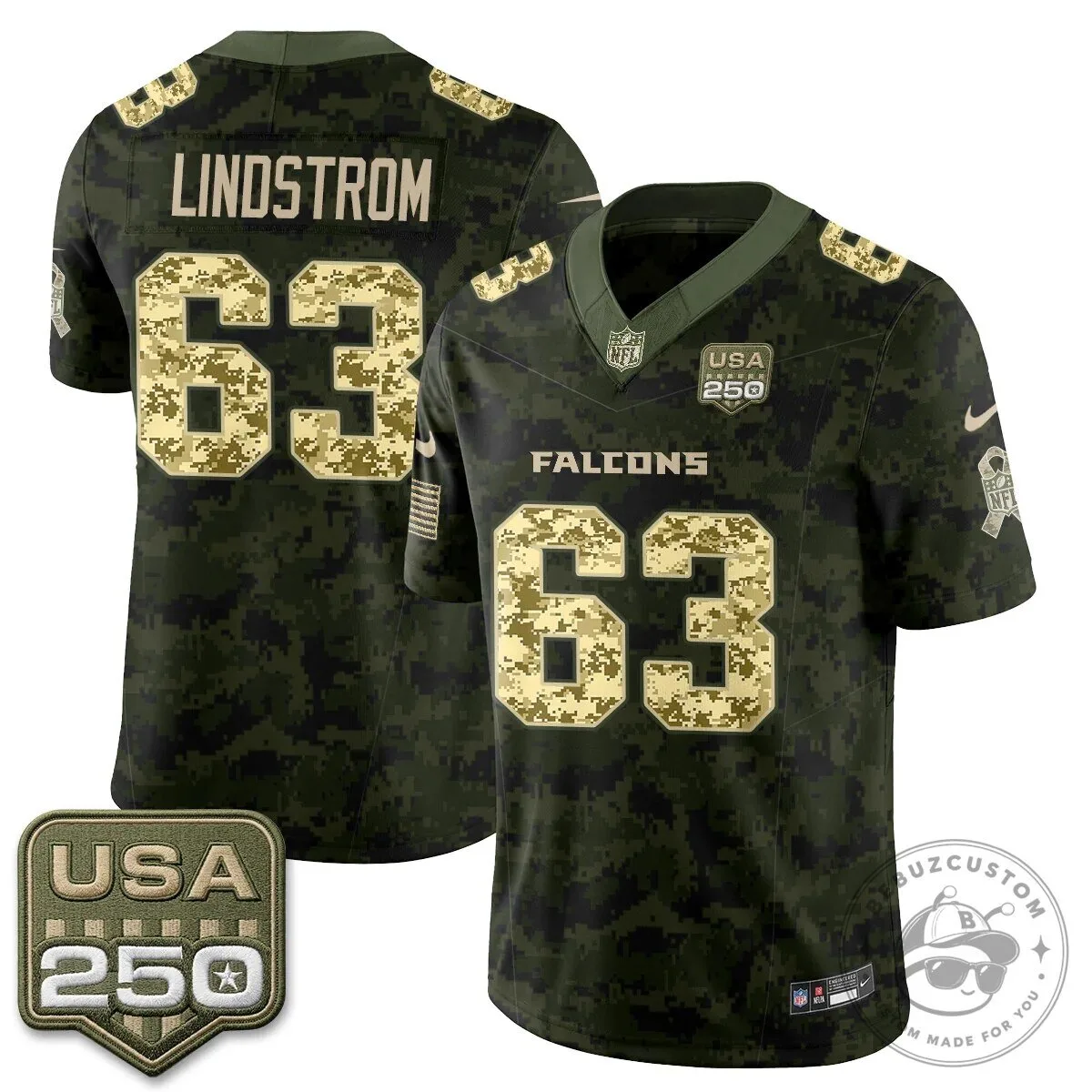 Atlanta Falcons Bijan Robinson Salute to Service USA 250 NFL Football Jersey 86 Atlanta Falcons Bijan Robinson Salute to Service USA 250 NFL Football Jersey