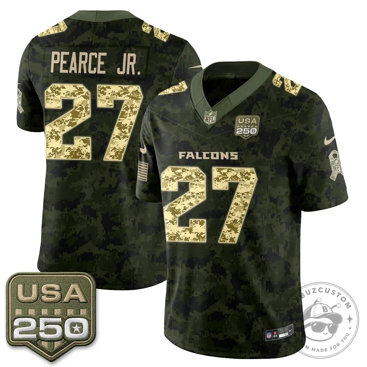 Atlanta Falcons Bijan Robinson Salute to Service USA 250 NFL Football Jersey 88 Atlanta Falcons Bijan Robinson Salute to Service USA 250 NFL Football Jersey