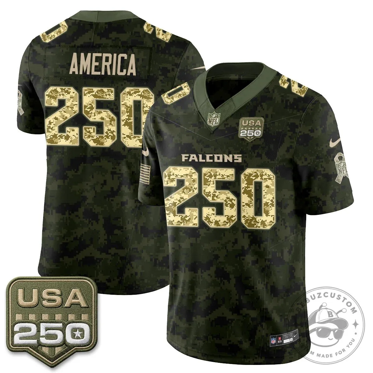 Atlanta Falcons Bijan Robinson Salute to Service USA 250 NFL Football Jersey 89 Atlanta Falcons Bijan Robinson Salute to Service USA 250 NFL Football Jersey