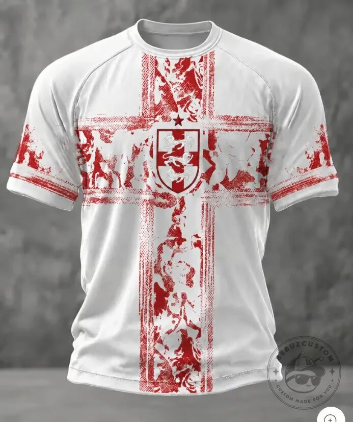 England Soccer Team Crest Graphic T-Shirt for Men