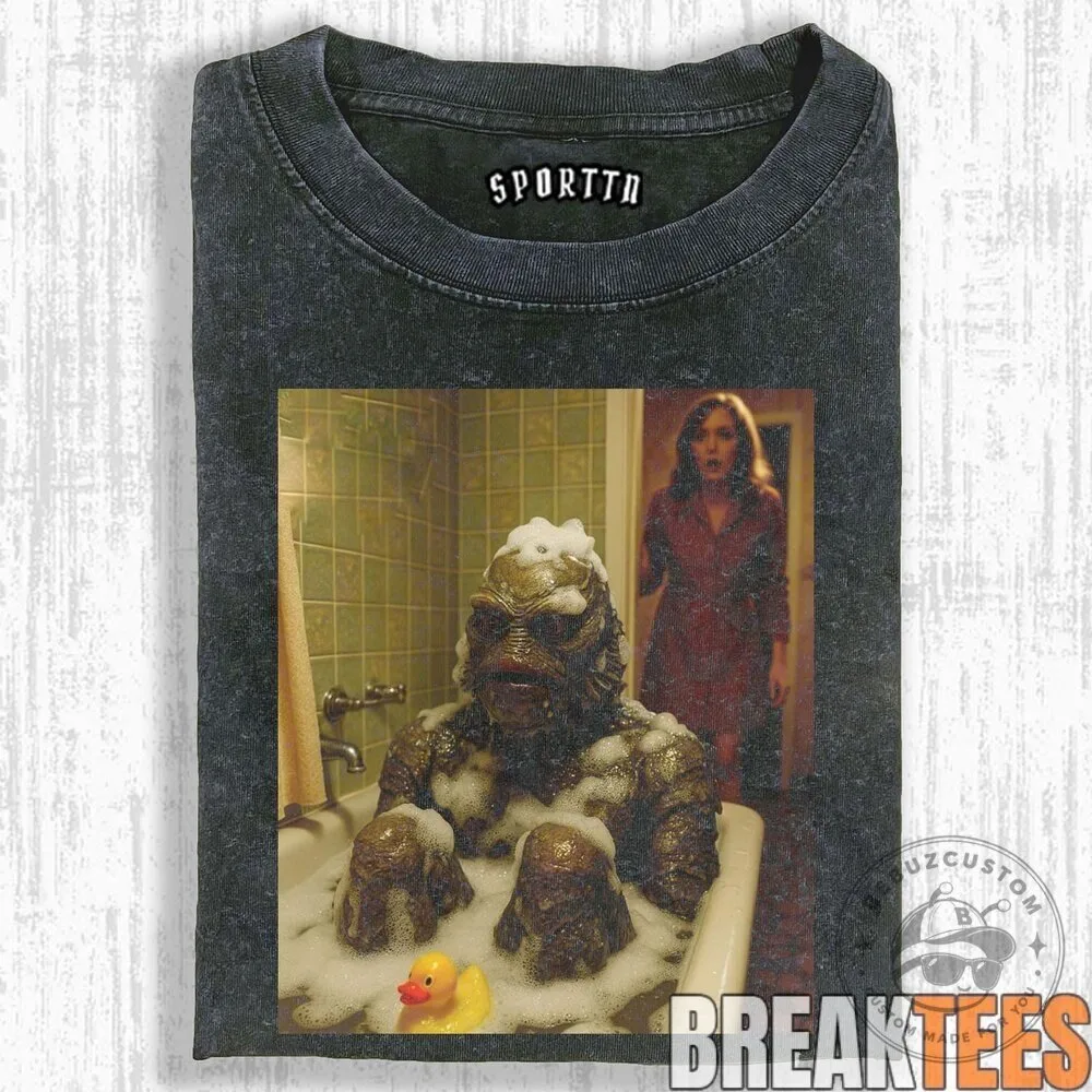 The Shape of Water Amphibian Man Funny Bathing Scene T-Shirt 7 The Shape of Water Amphibian Man Funny Bathing Scene T-Shirt