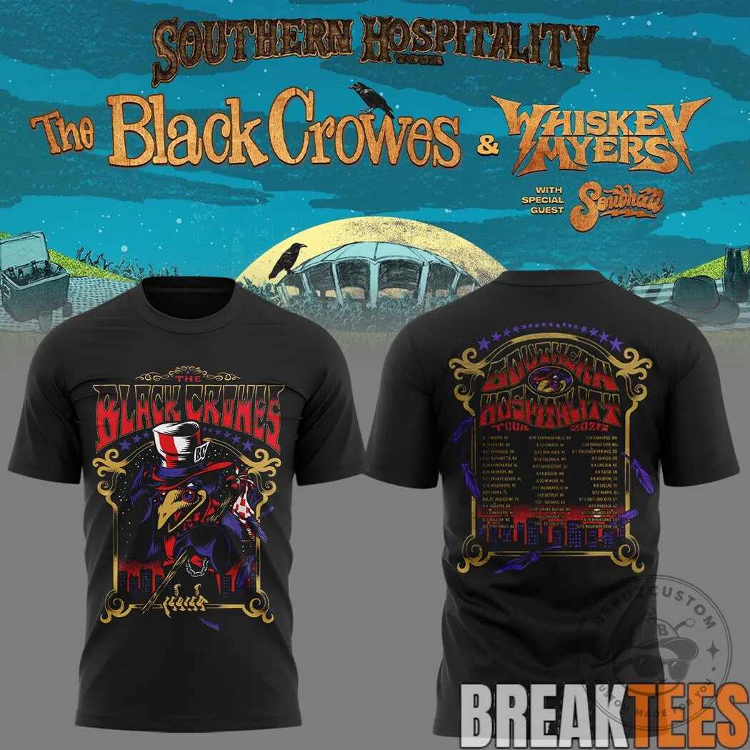 Whiskey Myers The Black Crowes Southern Hospitality Tour Michigan T-Shirt 16 Whiskey Myers The Black Crowes Southern Hospitality Tour Michigan T-Shirt
