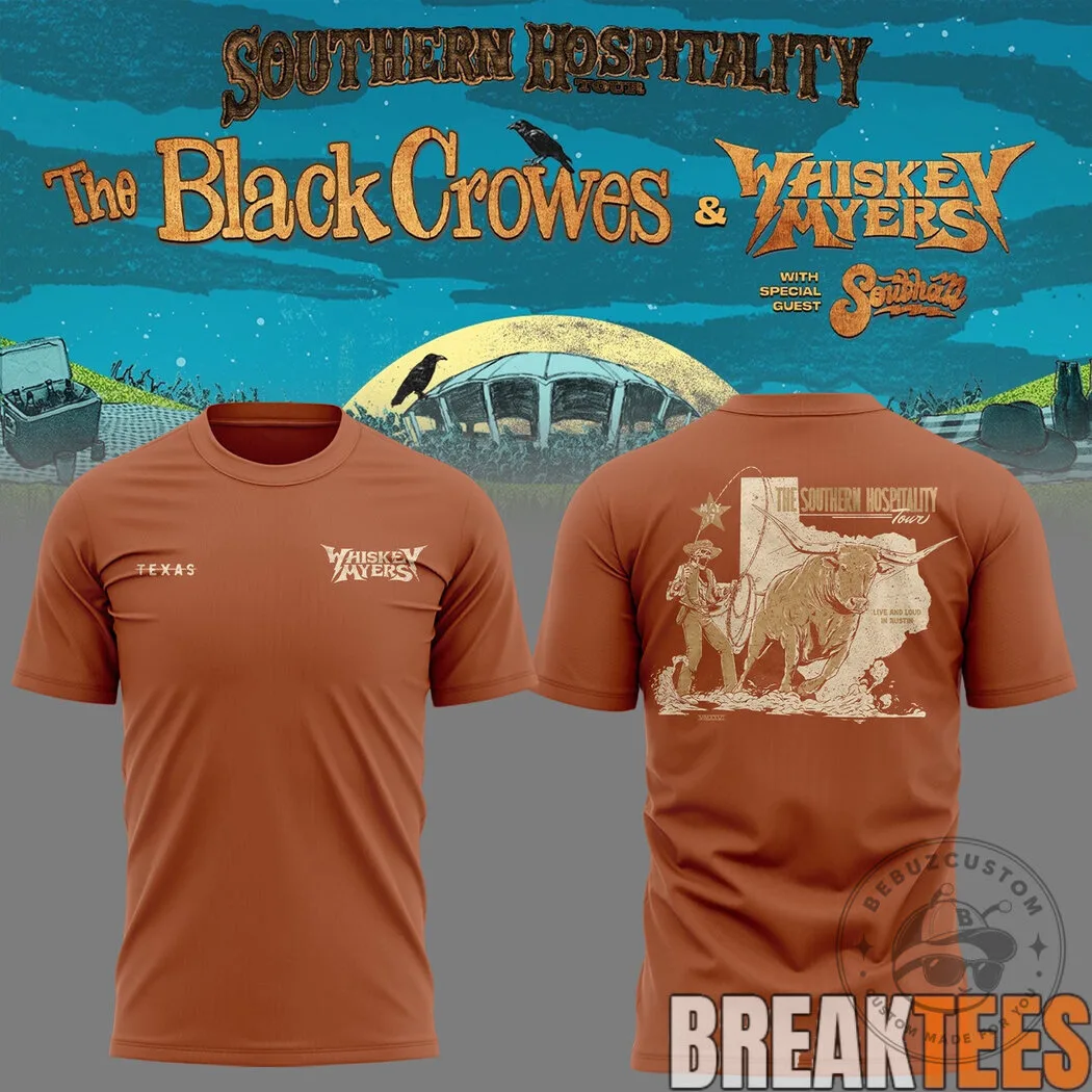 Whiskey Myers The Black Crowes Southern Hospitality Tour Michigan T-Shirt 17 Whiskey Myers The Black Crowes Southern Hospitality Tour Michigan T-Shirt