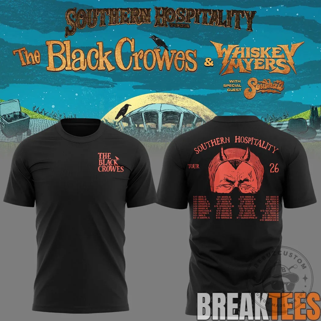 Whiskey Myers The Black Crowes Southern Hospitality Tour Michigan T-Shirt 21 Whiskey Myers The Black Crowes Southern Hospitality Tour Michigan T-Shirt