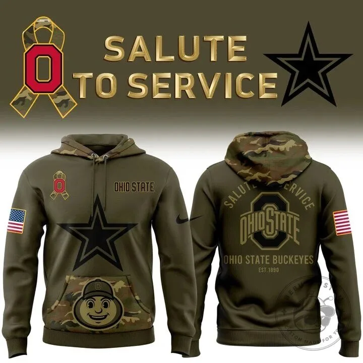 Ohio State Football Salute to Service Military Camouflage Hoodie