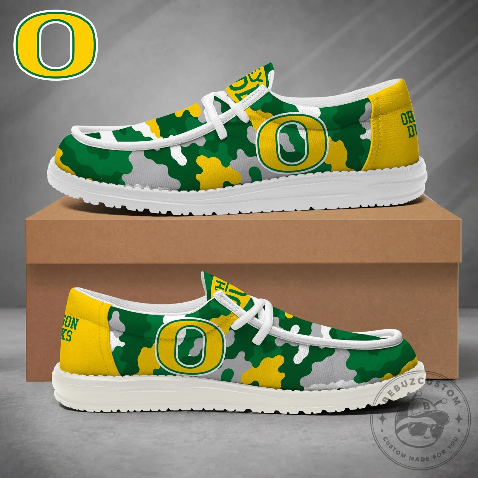 Oregon Ducks NCAA Camouflage Game Day Loafer Shoes