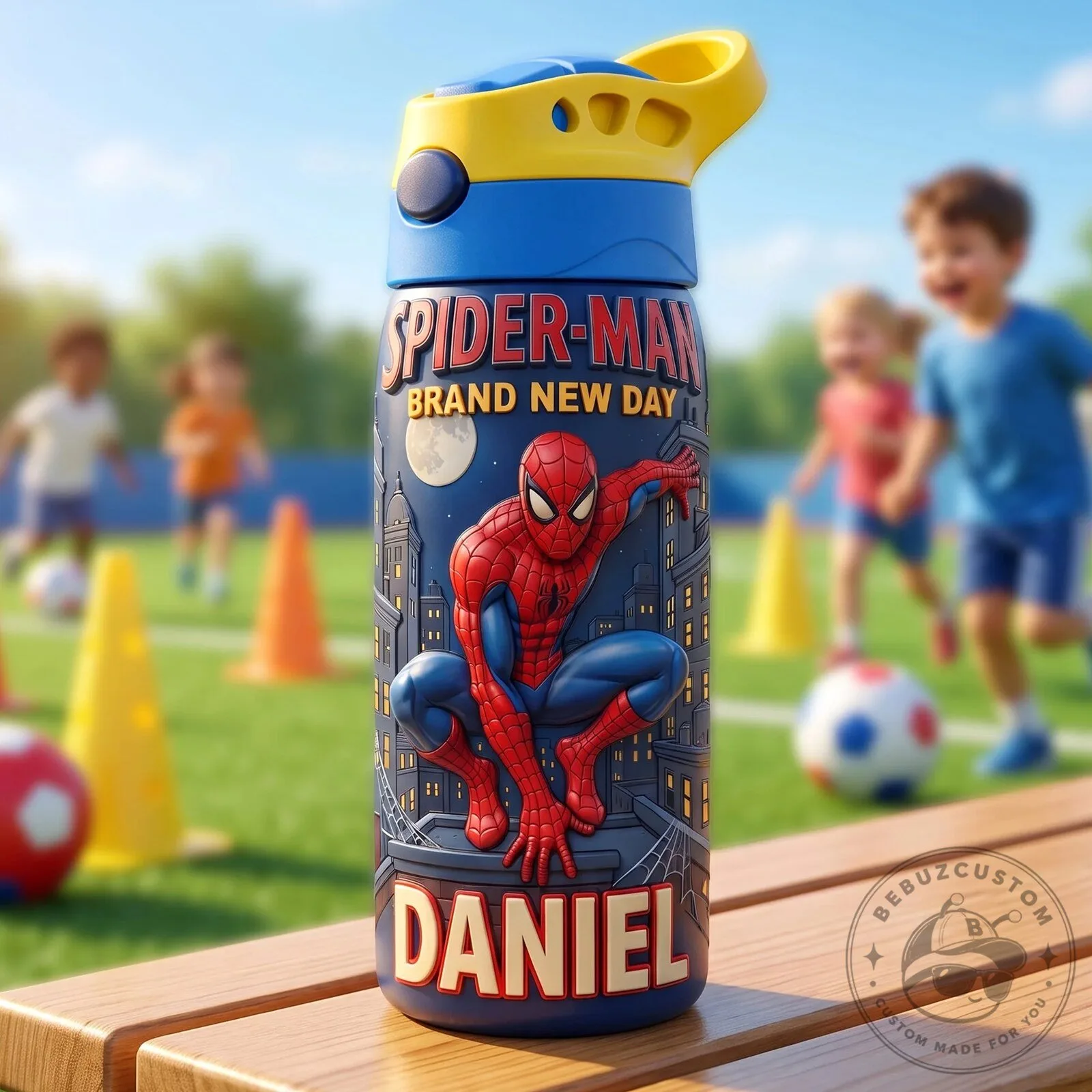 Spider-Man Brand New Day Personalized Kids Water Bottle