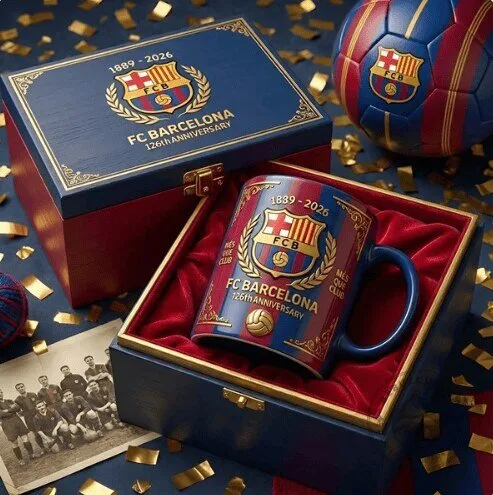 FC Barcelona 126th Anniversary Commemorative Ceramic Coffee Mug