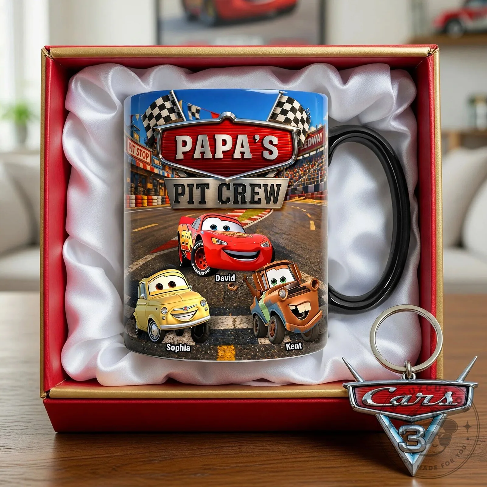 Disney Pixar Cars Papa's Pit Crew Personalized Coffee Mug