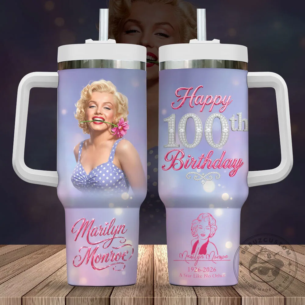 Marilyn Monroe Happy 100th Birthday Commemorative Insulated Tumbler with Handle