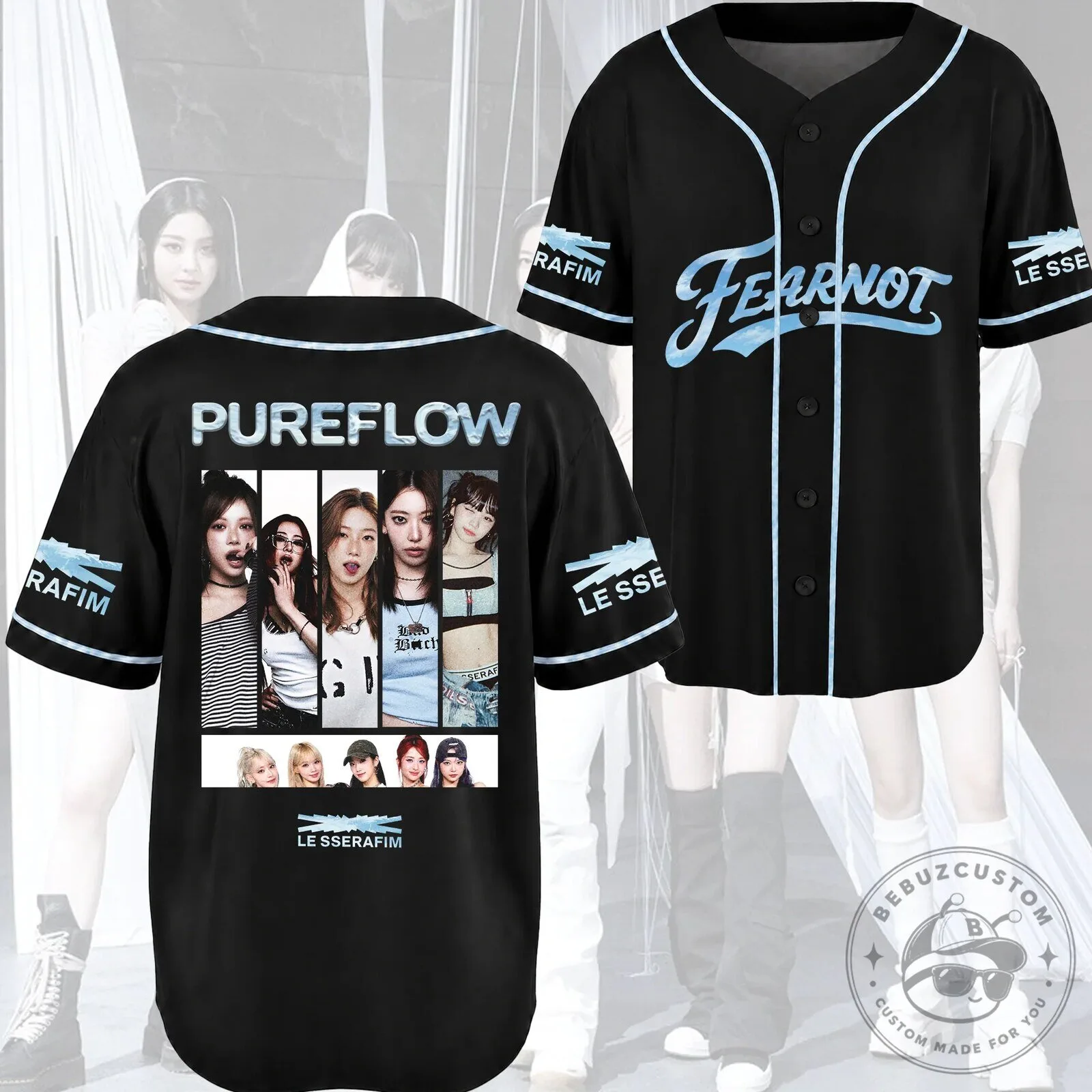 Le Sserafim Fearnot Pureflow World Tour Baseball Jersey