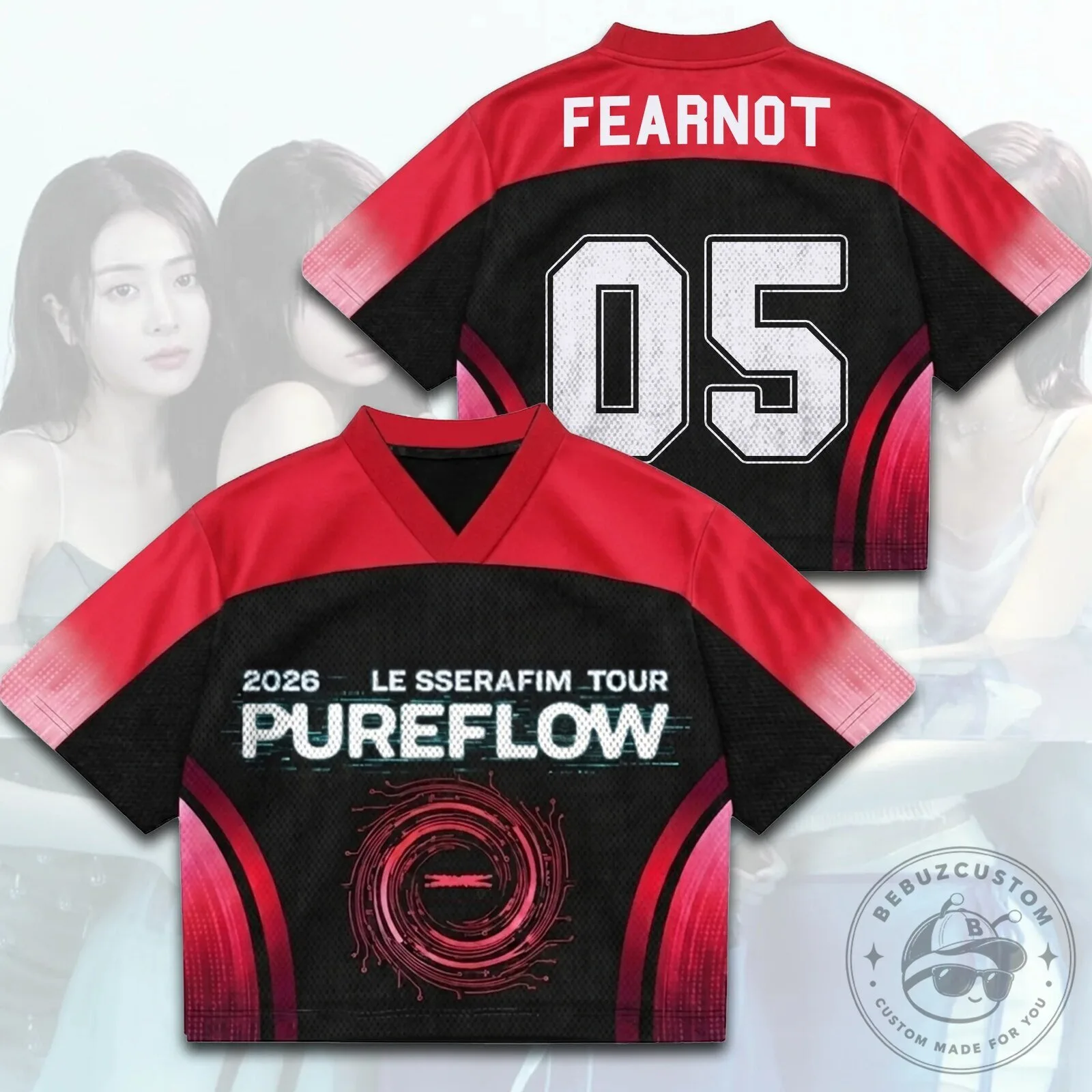 Le Sserafim Pureflow World Tour 2026 FEARNOT Mesh Jersey for Fans