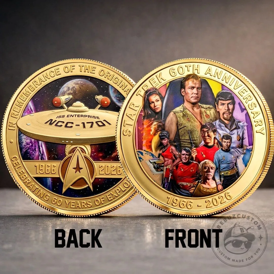 Star Trek 60th Anniversary Commemorative Coin with Enterprise and Crew