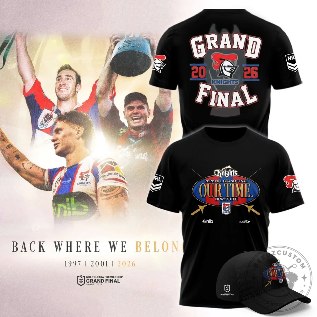 Newcastle Knights 2026 NRL Grand Final Our Time T-Shirt Newcastle Knights 2026 NRL Grand Final Our Time T-Shirt