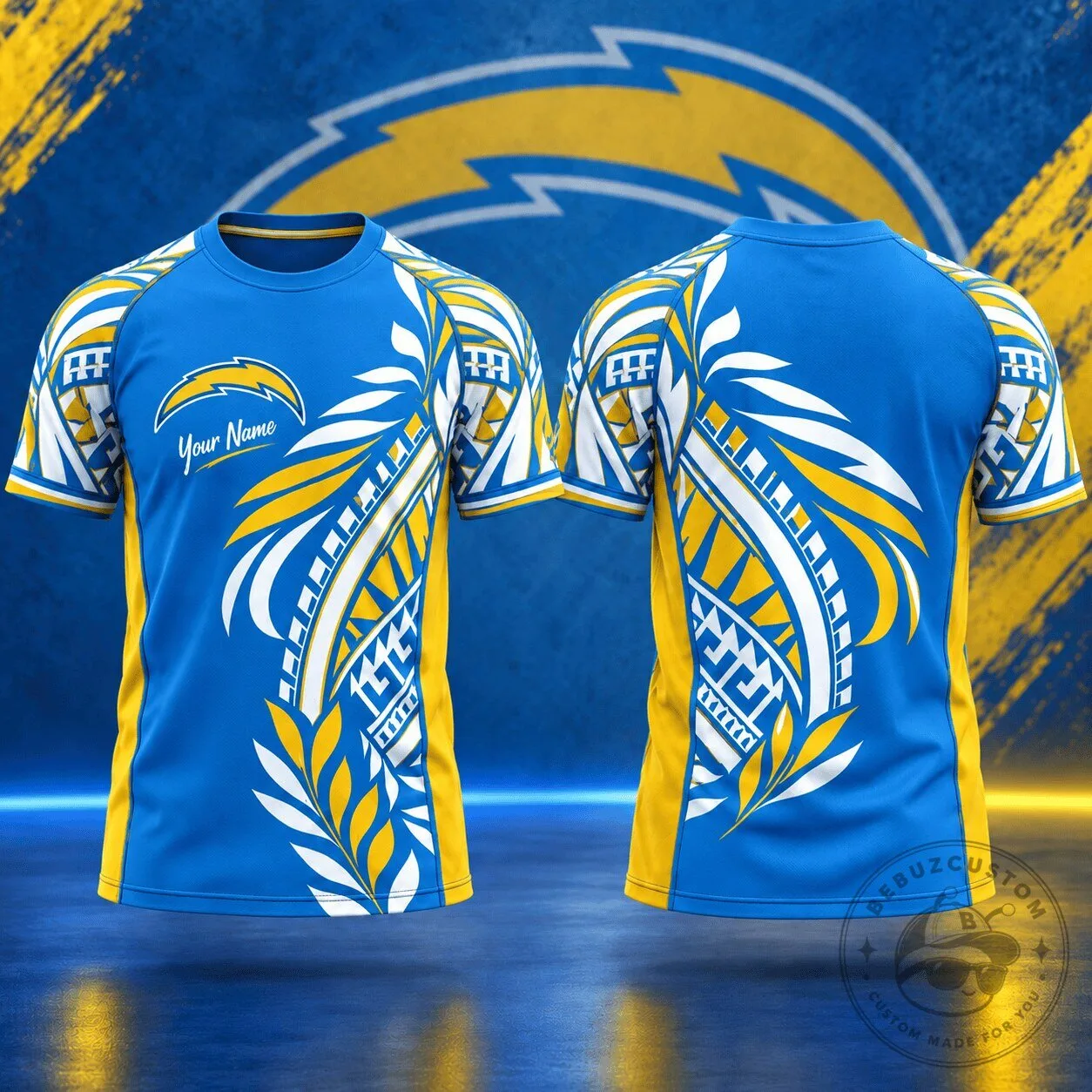 Los Angeles Chargers NFL Football Tribal Graphic T-Shirt