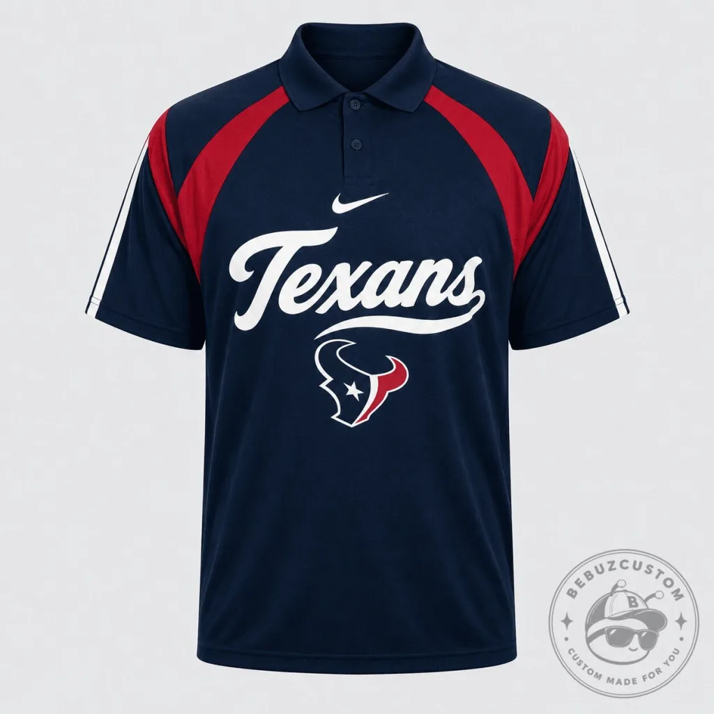 Houston Texans National Football League Men's Athletic Polo Shirt Houston Texans National Football League Men's Athletic Polo Shirt