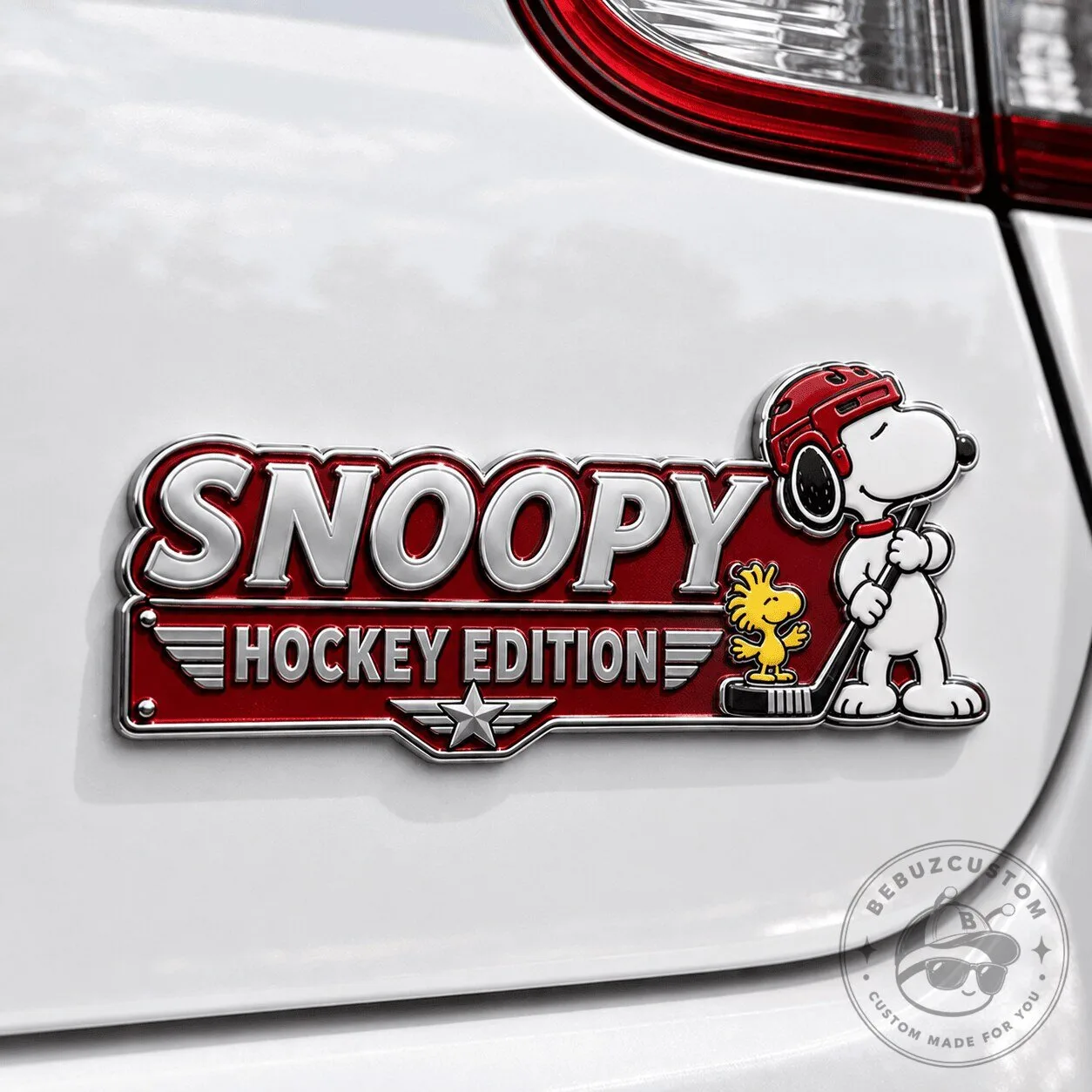 Snoopy Hockey Edition Car Emblem Badge Decal Sticker