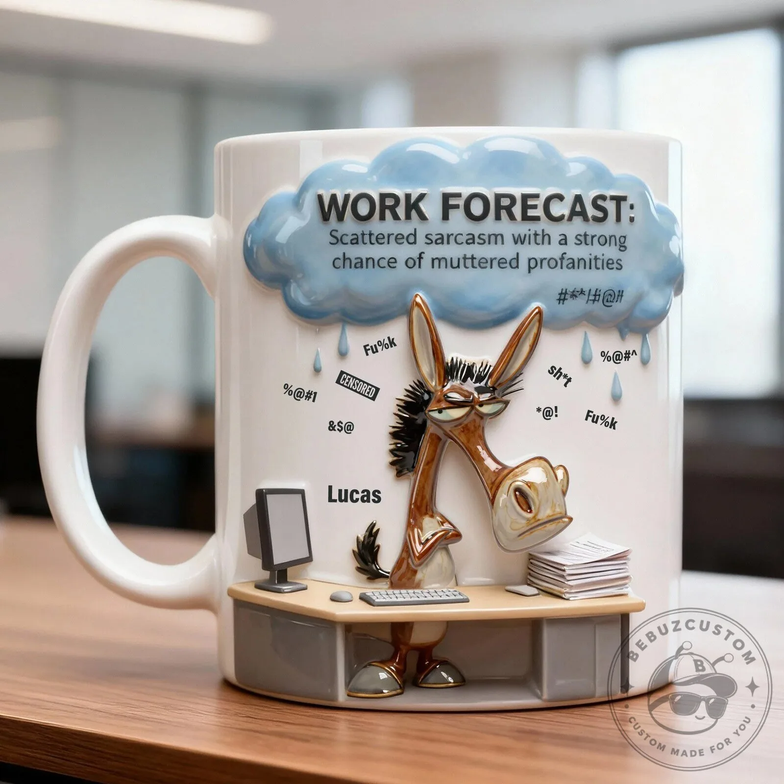 Funny Donkey Office Worker Work Forecast Personalized Coffee Mug 9 Funny Donkey Office Worker Work Forecast Personalized Coffee Mug
