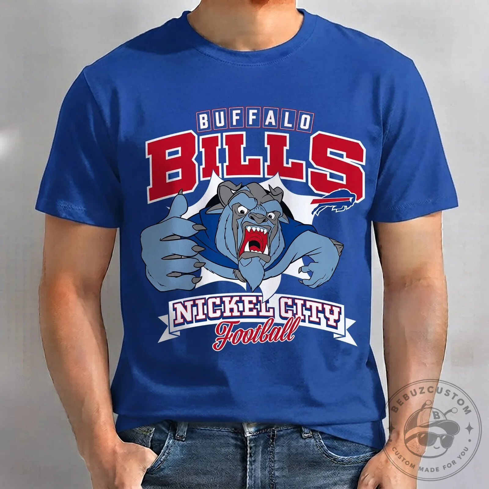 Buffalo Bills Nickel City Football Mascot Blue Team T-Shirt