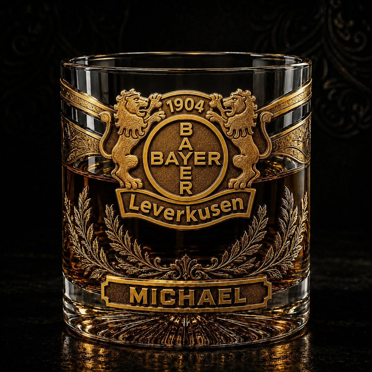 Bayer 04 Leverkusen Bundesliga Football Club Personalized Whiskey Glass
