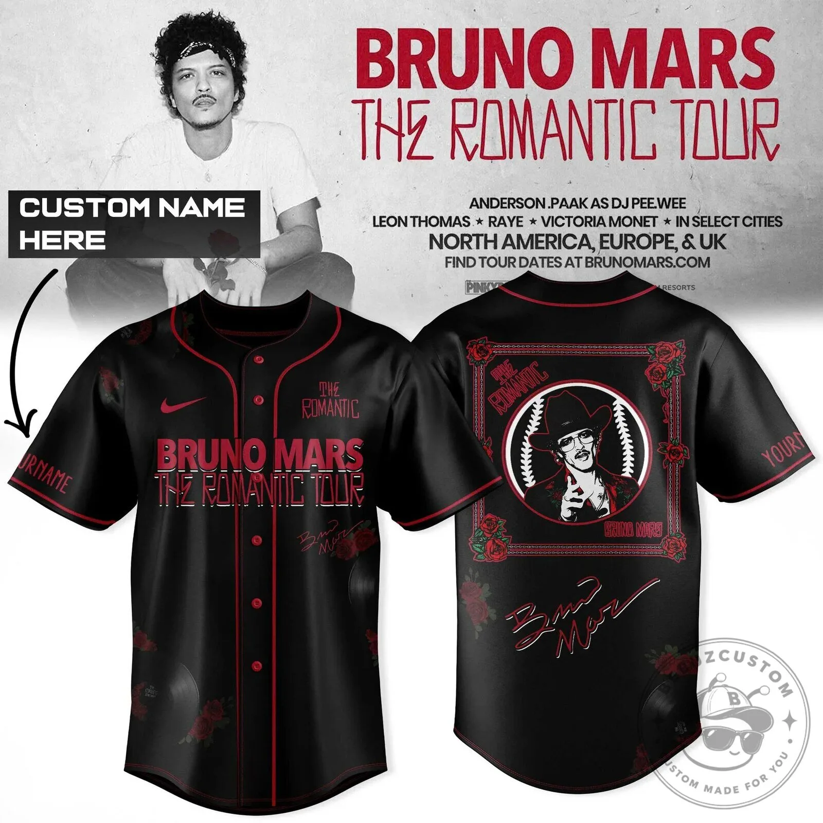 Baseball Jersey from Bruno Mars' The Romantic Tour