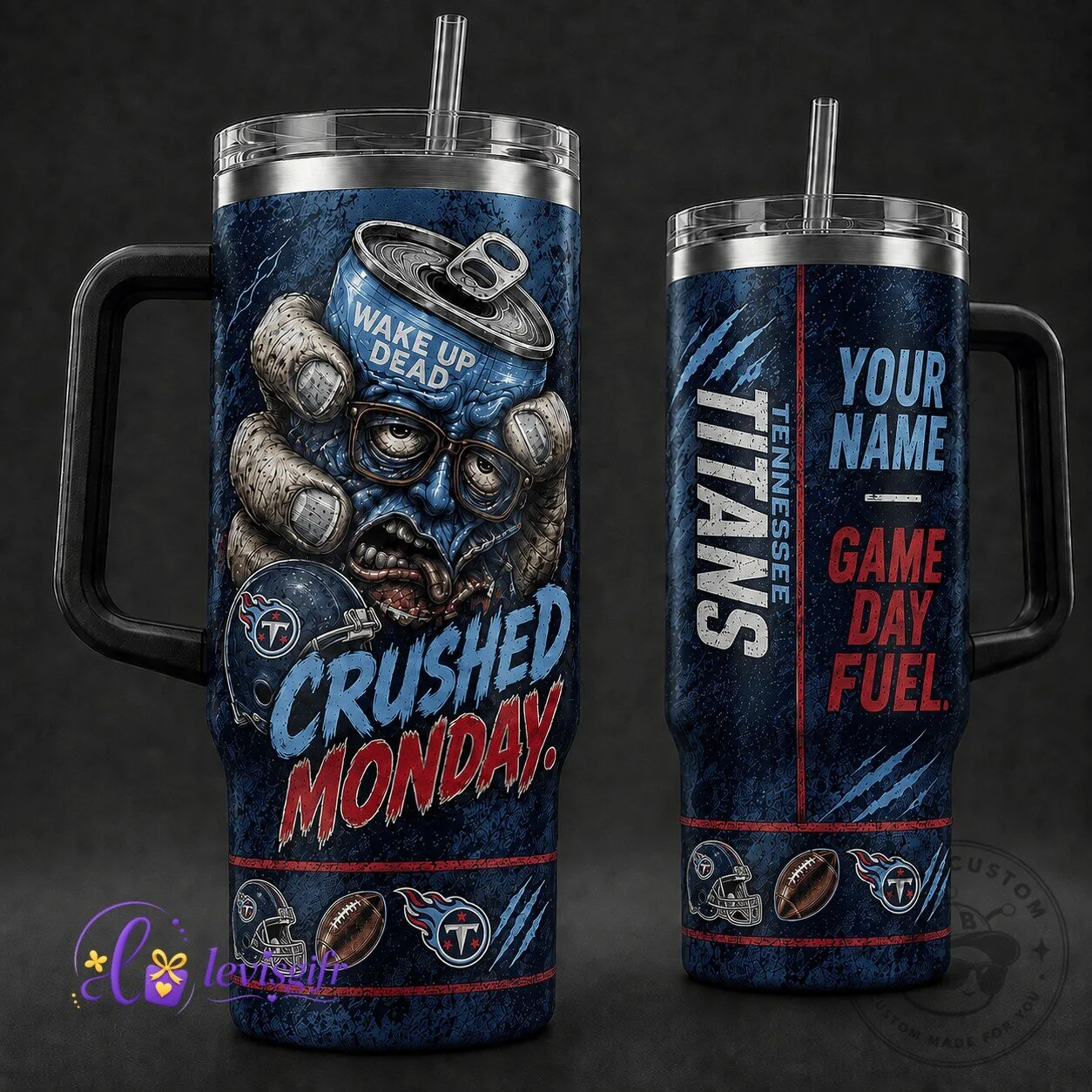 Tennessee Titans Personalized Crushed Monday Game Day Fuel Tumbler