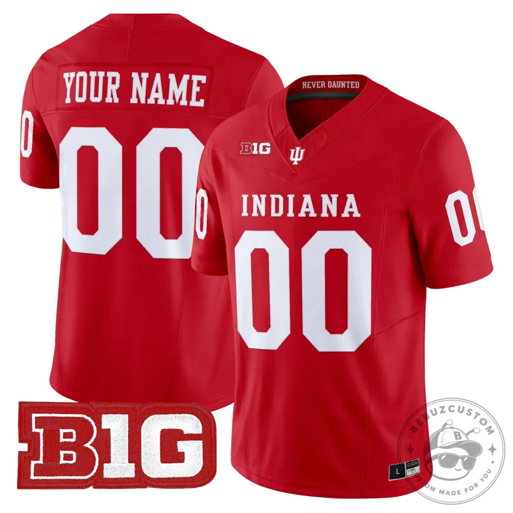 Indiana Hoosiers Football Team Red Custom Name and Number Fan Jersey Indiana Hoosiers Football Team Red Custom Name and Number Fan Jersey