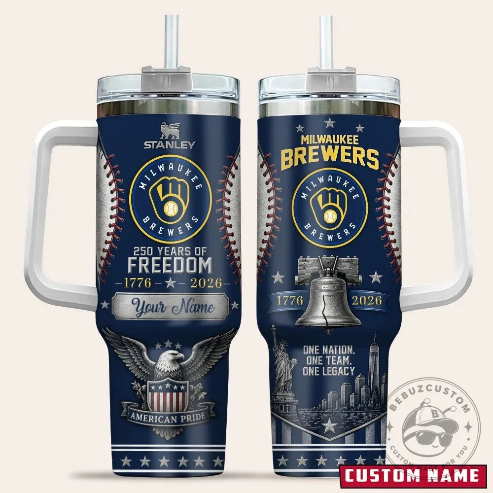 Milwaukee Brewers Baseball Personalized Stainless Steel Tumbler