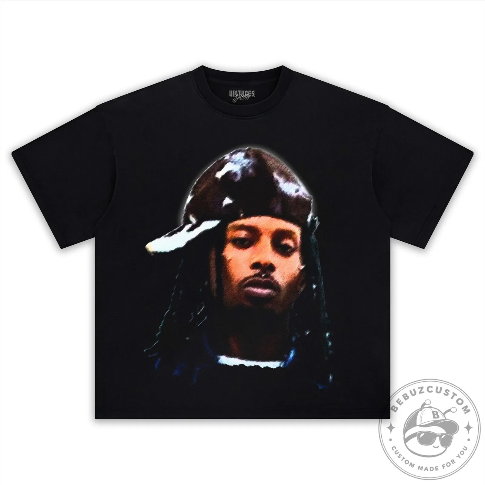 Black T-Shirt Featuring Portrait of Rapper Playboi Carti