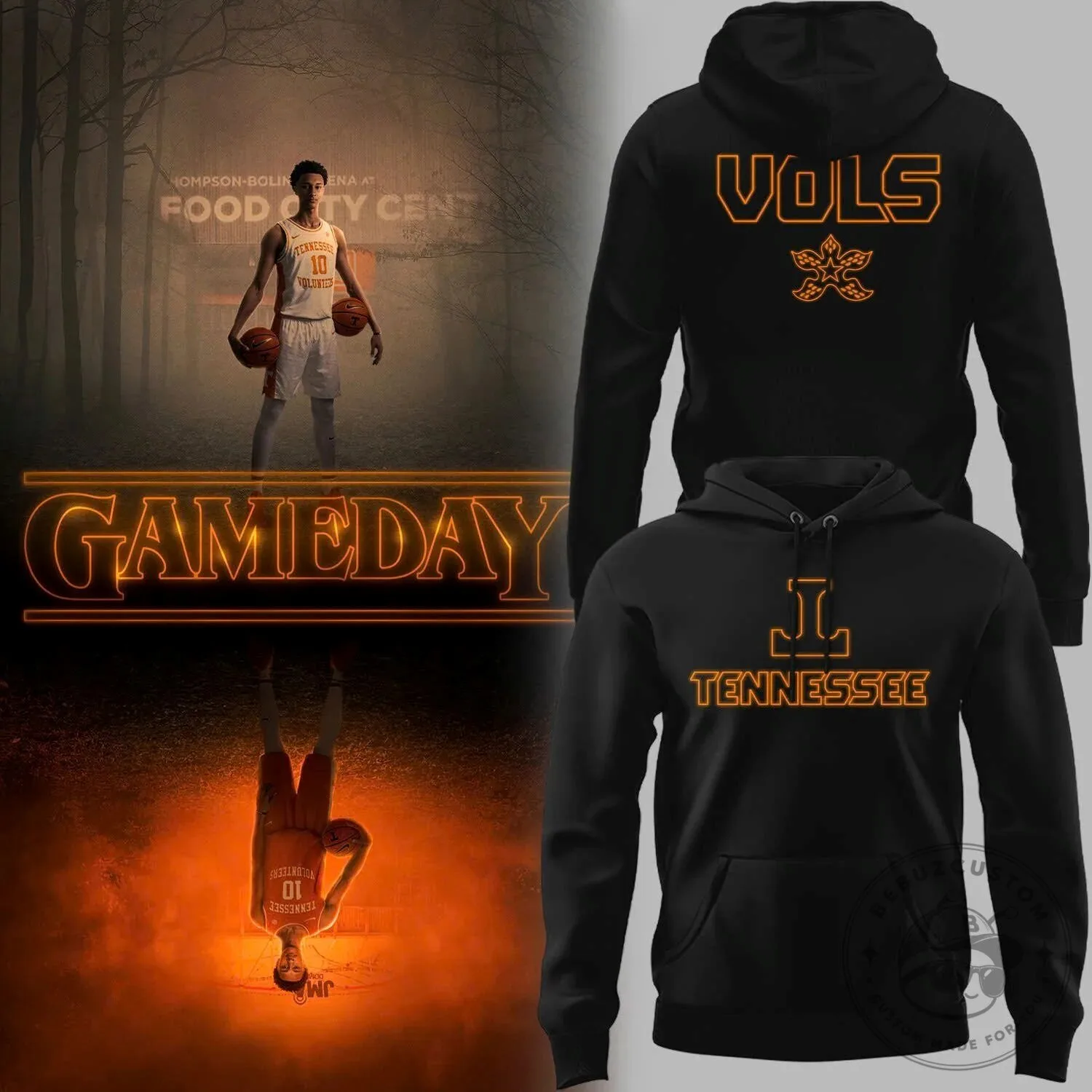 Tennessee Volunteers Stranger Things Gameday Basketball Hoodie