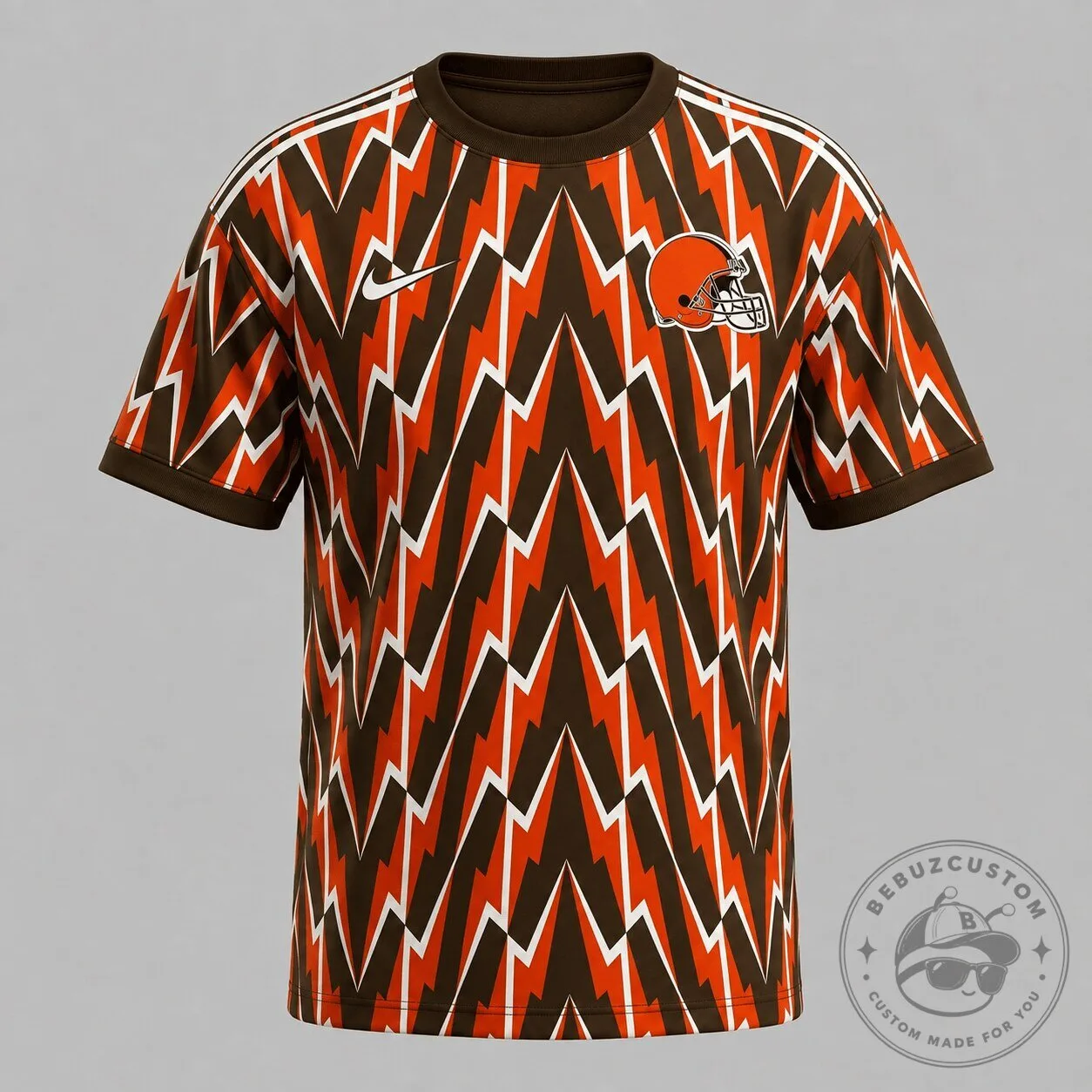 Cleveland Browns Football Team Lightning Bolt Pattern T-Shirt