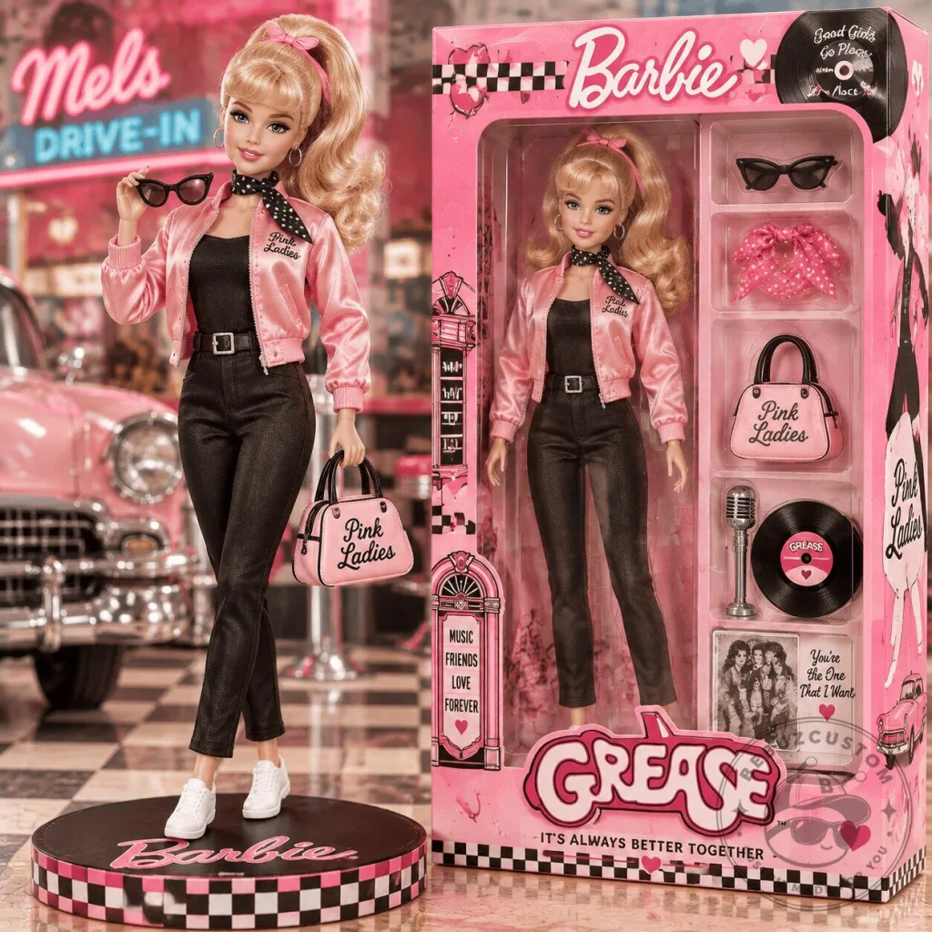 Grease Barbie Pink Ladies Collector Doll with Accessories Grease Barbie Pink Ladies Collector Doll with Accessories