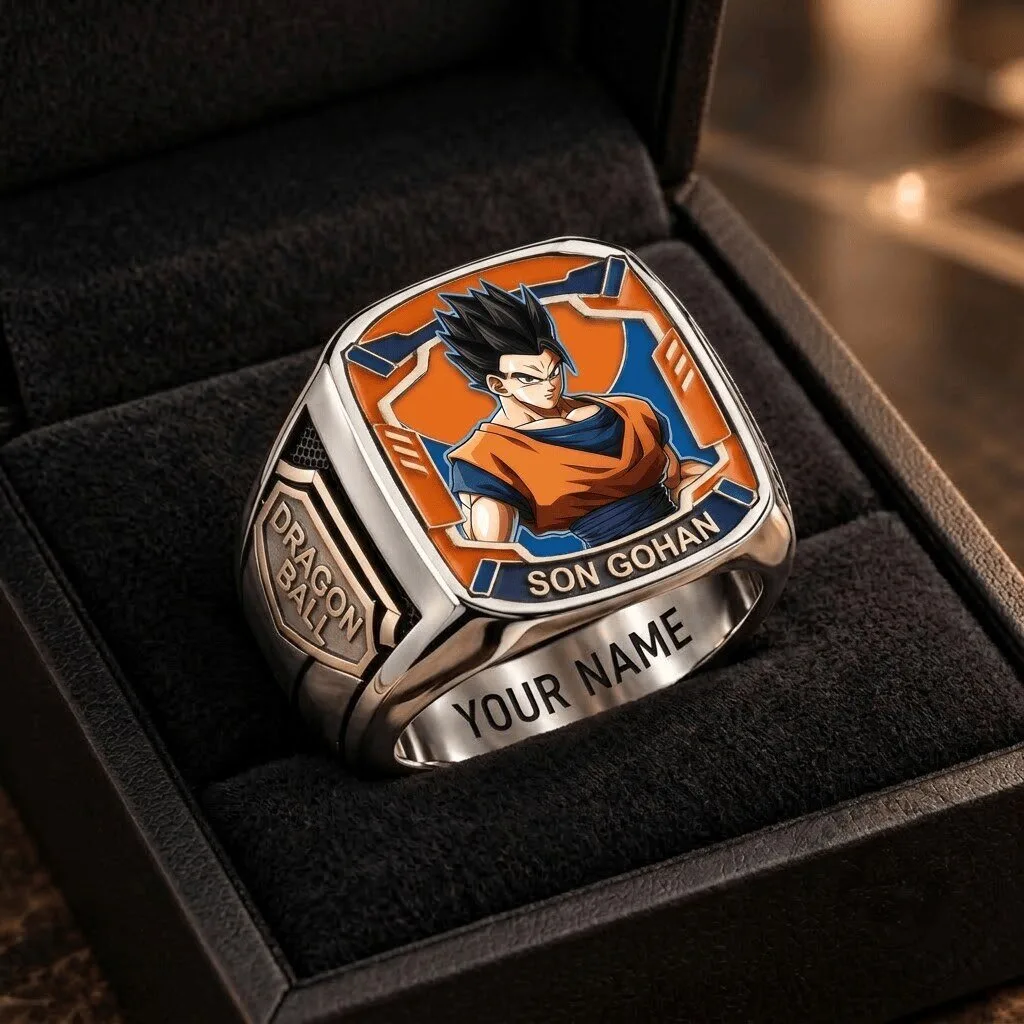 Dragon Ball Z Son Gohan Super Saiyan Custom Engraved Ring 1 Dragon Ball Z Son Gohan Super Saiyan Custom Engraved Ring
