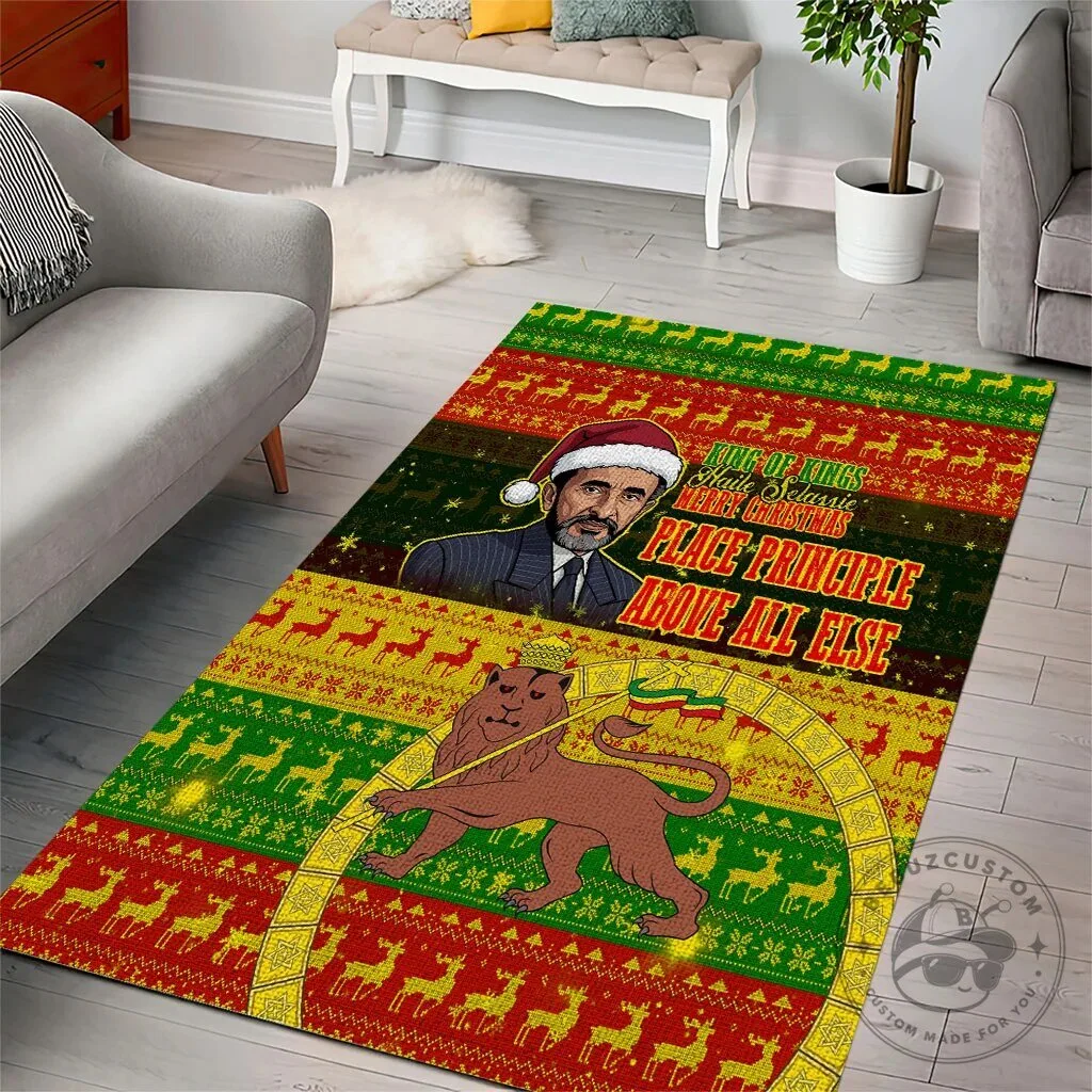 Haile Selassie Christmas King of Kings Lion of Judah Holiday Area Rug 8 Haile Selassie Christmas King of Kings Lion of Judah Holiday Area Rug