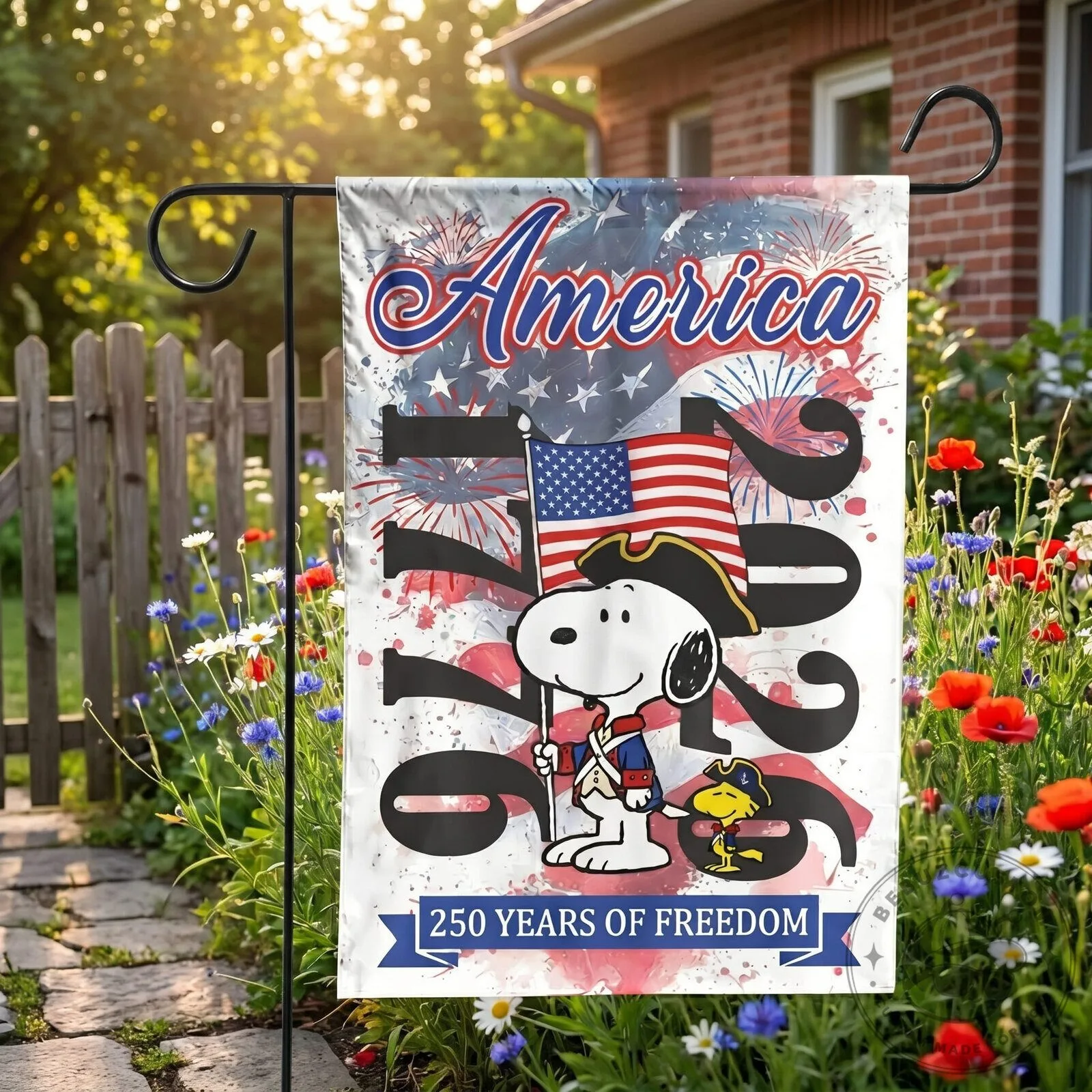 Snoopy 250 Years of Freedom America 1776-2026 Patriotic Garden Flag 7 Snoopy 250 Years of Freedom America 1776-2026 Patriotic Garden Flag