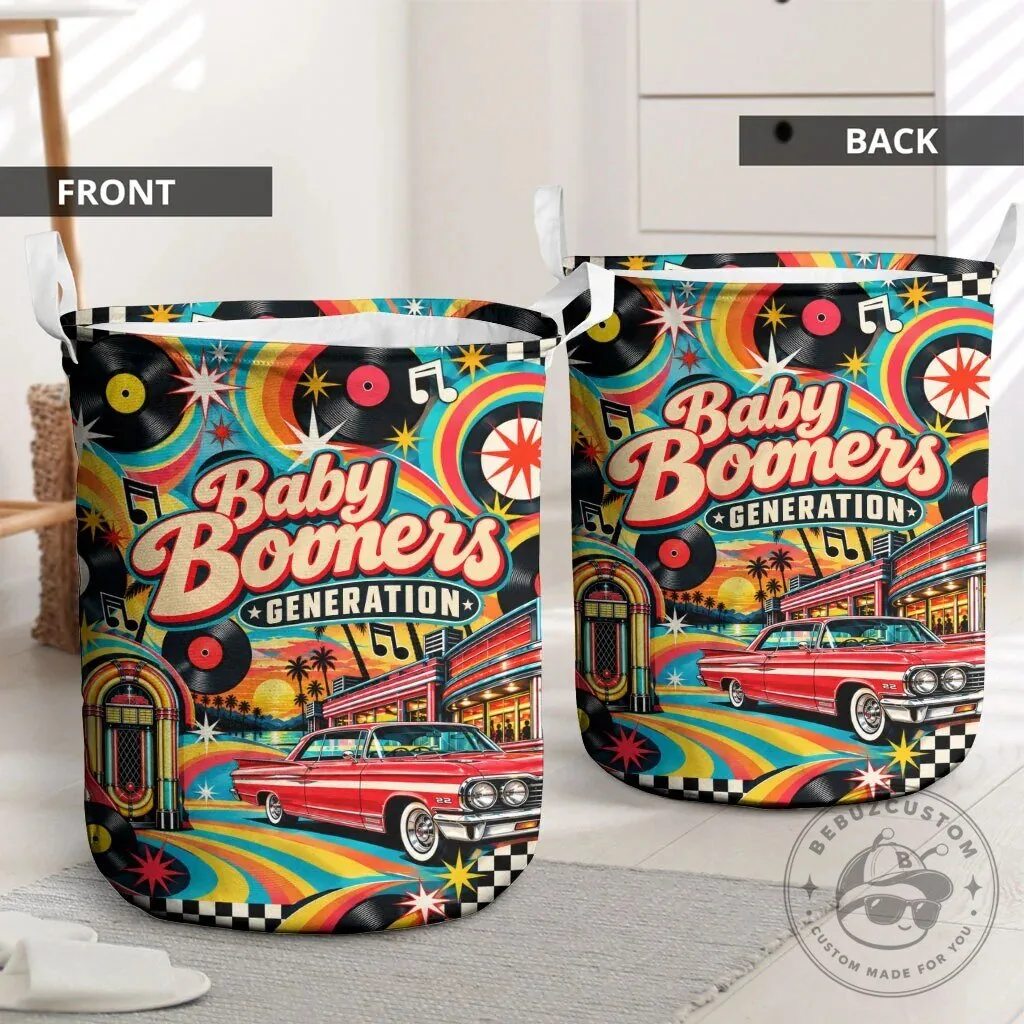 Baby Boomers Generation Vintage Retro Classic Car Vinyl Records Laundry Basket 6 Baby Boomers Generation Vintage Retro Classic Car Vinyl Records Laundry Basket