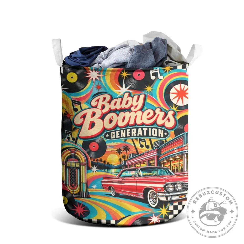 Baby Boomers Generation Vintage Retro Classic Car Vinyl Records Laundry Basket 7 Baby Boomers Generation Vintage Retro Classic Car Vinyl Records Laundry Basket
