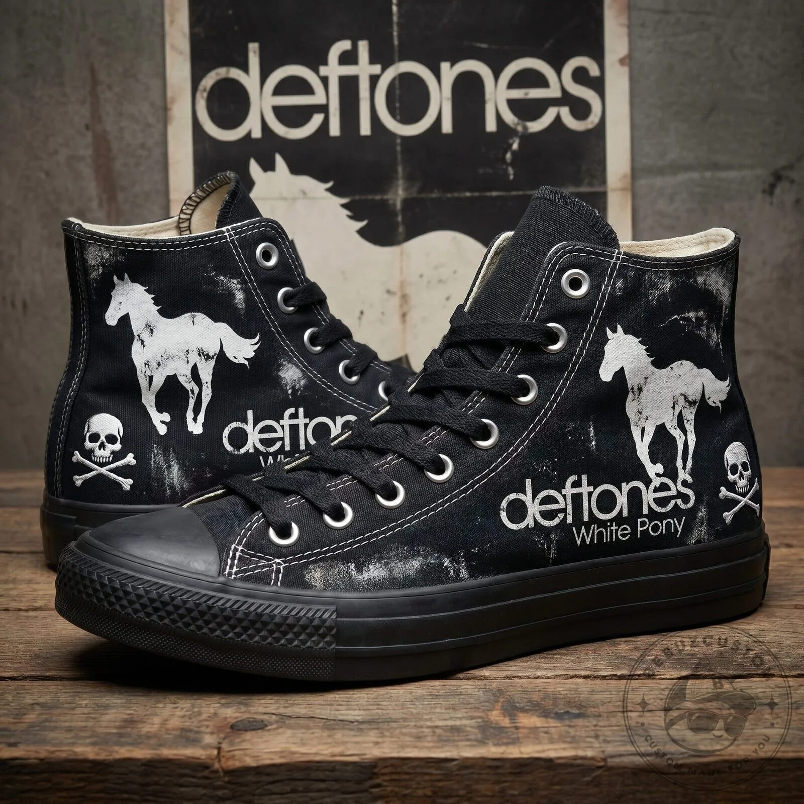 Deftones White Pony Album Art Black High Top Canvas Shoes
