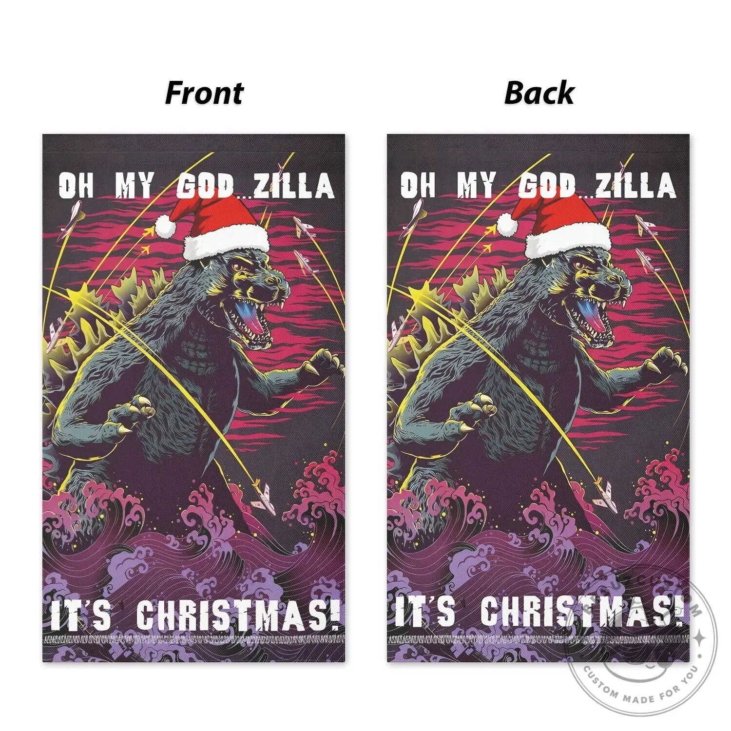 Godzilla Christmas Holiday Garden Flag 11 Godzilla Christmas Holiday Garden Flag