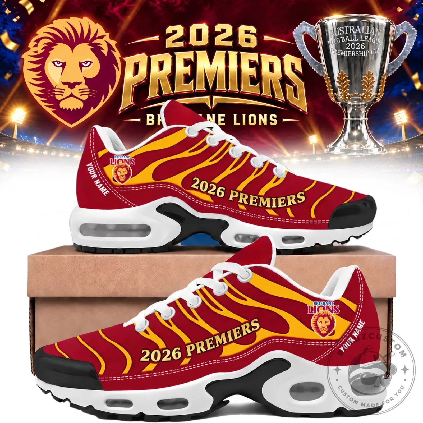 Brisbane Lions 2026 Premiers Australian Football League Fan Shoes