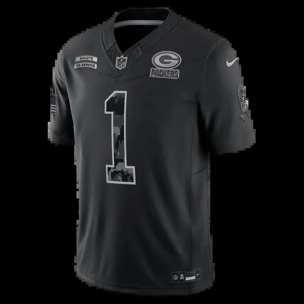 Green Bay Packers Micah Parsons Black Salute To Service Stitched Football Jersey 8 Green Bay Packers Micah Parsons Black Salute To Service Stitched Football Jersey